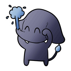 cute cartoon elephant spouting water