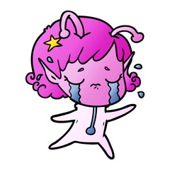 cartoon crying alien girl