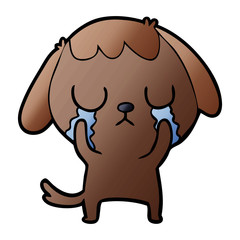 Fototapeta premium cute cartoon dog crying