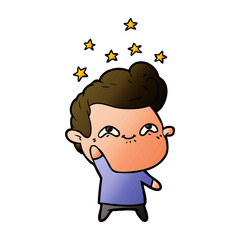 cartoon excited man