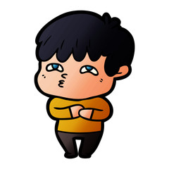 cartoon curious man
