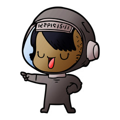 cartoon astronaut woman