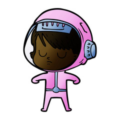 cartoon astronaut woman