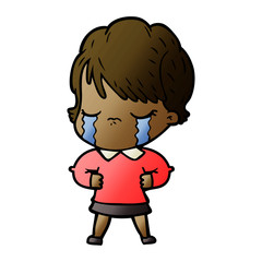 cartoon woman crying