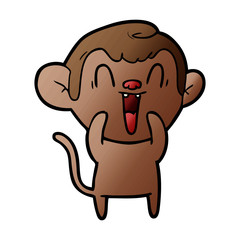 Obraz premium cartoon laughing monkey
