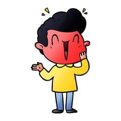 cartoon excited man