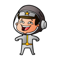 cartoon laughing astronaut