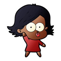 cartoon girl pouting