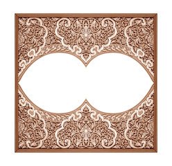 frame wooden carved isolated on white background