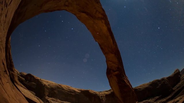 Corona Arch at Night with Stars Moonlit Timelapse