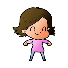 Obraz premium cartoon friendly girl