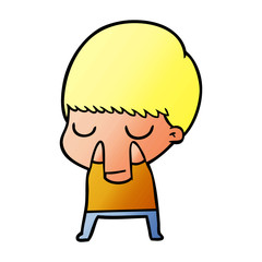 cartoon calm boy
