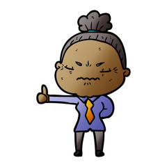 Obraz premium cartoon annoyed old lady