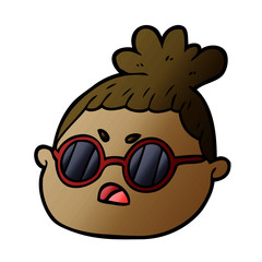 cartoon female face