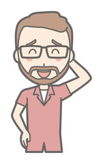 A man who has worn glasses and a beard is shining