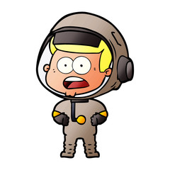 cartoon surprised astronaut