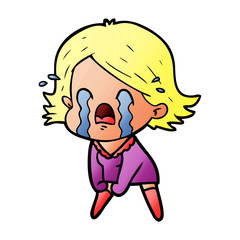 cartoon woman crying