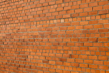 brick wall texture background material of industry building construction. Exterior urban background for your concept or project. Empty space for text and web design.