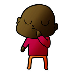cartoon bald man