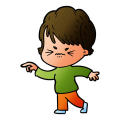 cartoon frustrated woman