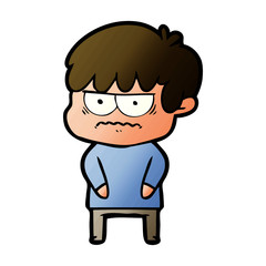 annoyed cartoon boy