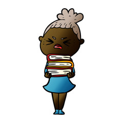 cartoon angry woman