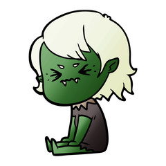 annoyed cartoon vampire girl