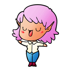 Fototapeta premium cartoon elf girl