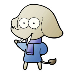 happy cartoon elephant
