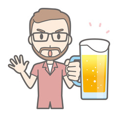A man with glasses and a beard grows beer