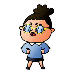 cartoon annoyed woman
