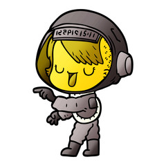 cartoon astronaut woman