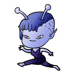 cute cartoon alien girl
