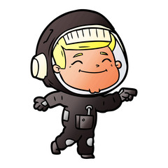 Obraz premium happy cartoon astronaut