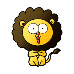 happy cartoon lion
