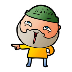 cartoon happy bearded man