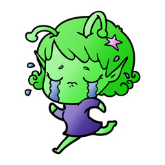 cartoon crying alien girl