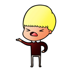 cartoon stressed man