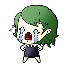 cartoon crying vampire girl
