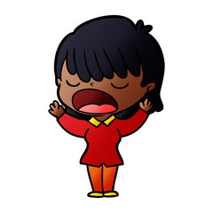 cartoon woman talking loudly