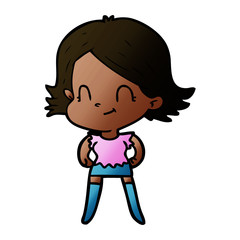 cartoon friendly girl