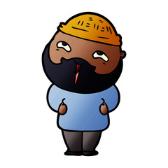 cartoon happy bearded man