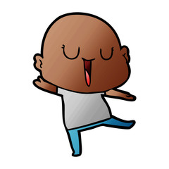 Fototapeta premium happy cartoon bald man