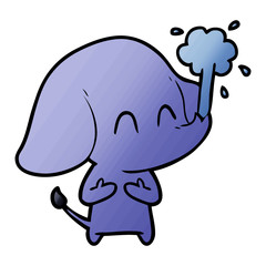 cute cartoon elephant spouting water