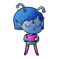 cartoon alien girl