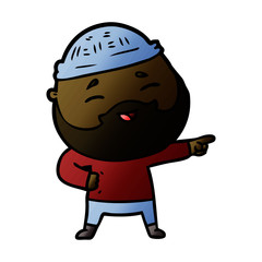 cartoon happy bearded man