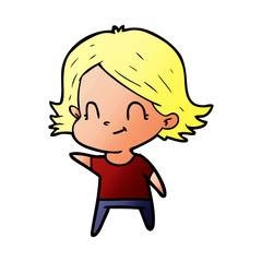 cartoon friendly girl