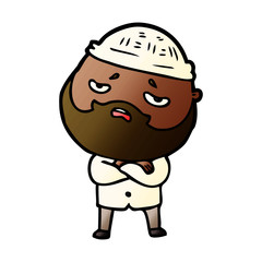 cartoon worried man with beard