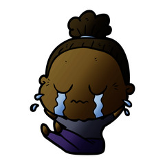 cartoon crying old lady
