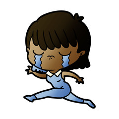 cartoon woman crying